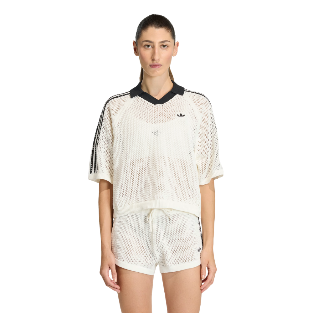 Camisa Adidas Crochet Polo 'OWHITE' KC6490 Sneakers Originais Sunika