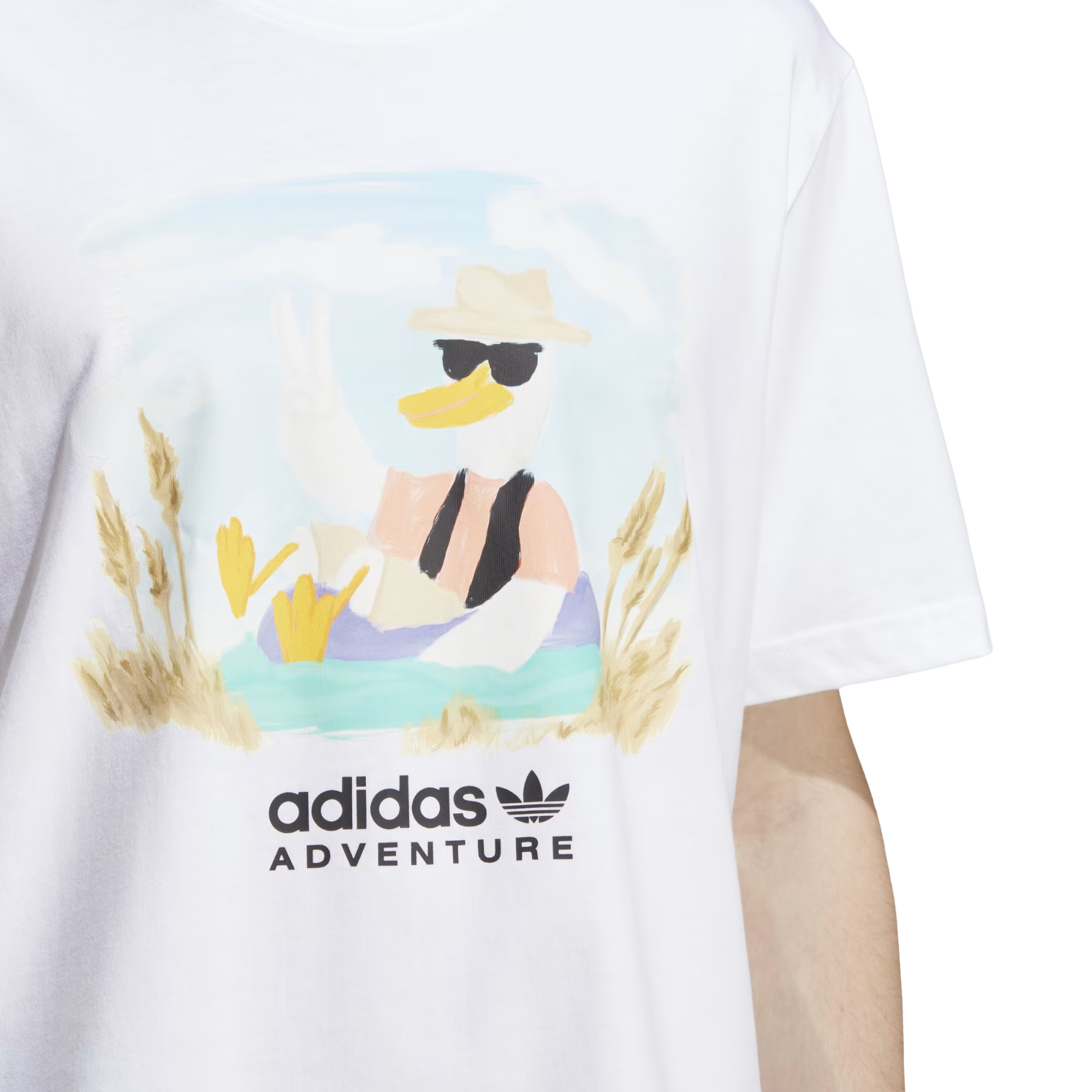 Camiseta Adidas Adventure Graphic Branca Masculina |HZ1145