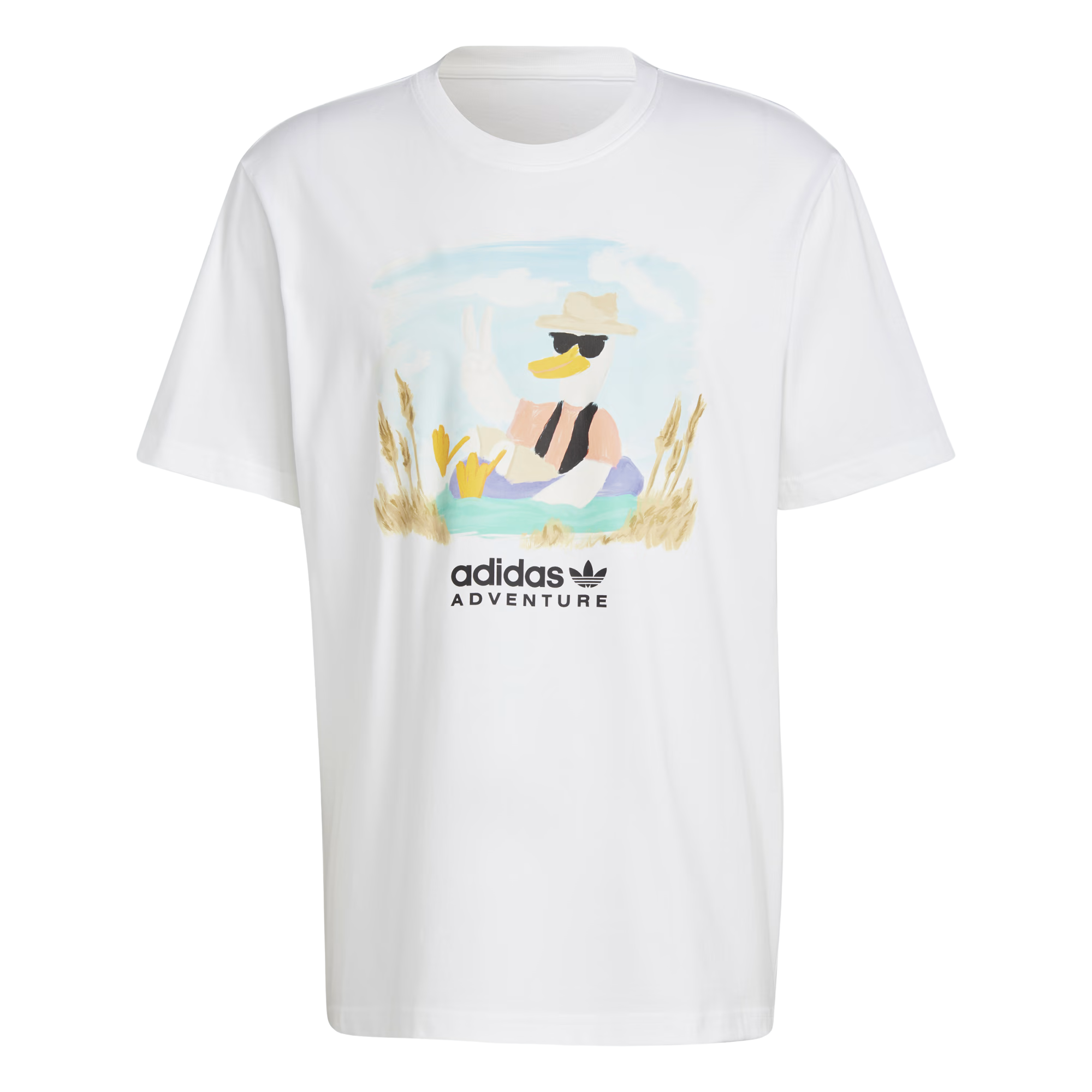 Camiseta Adidas Adventure Graphic Branca Masculina |HZ1145