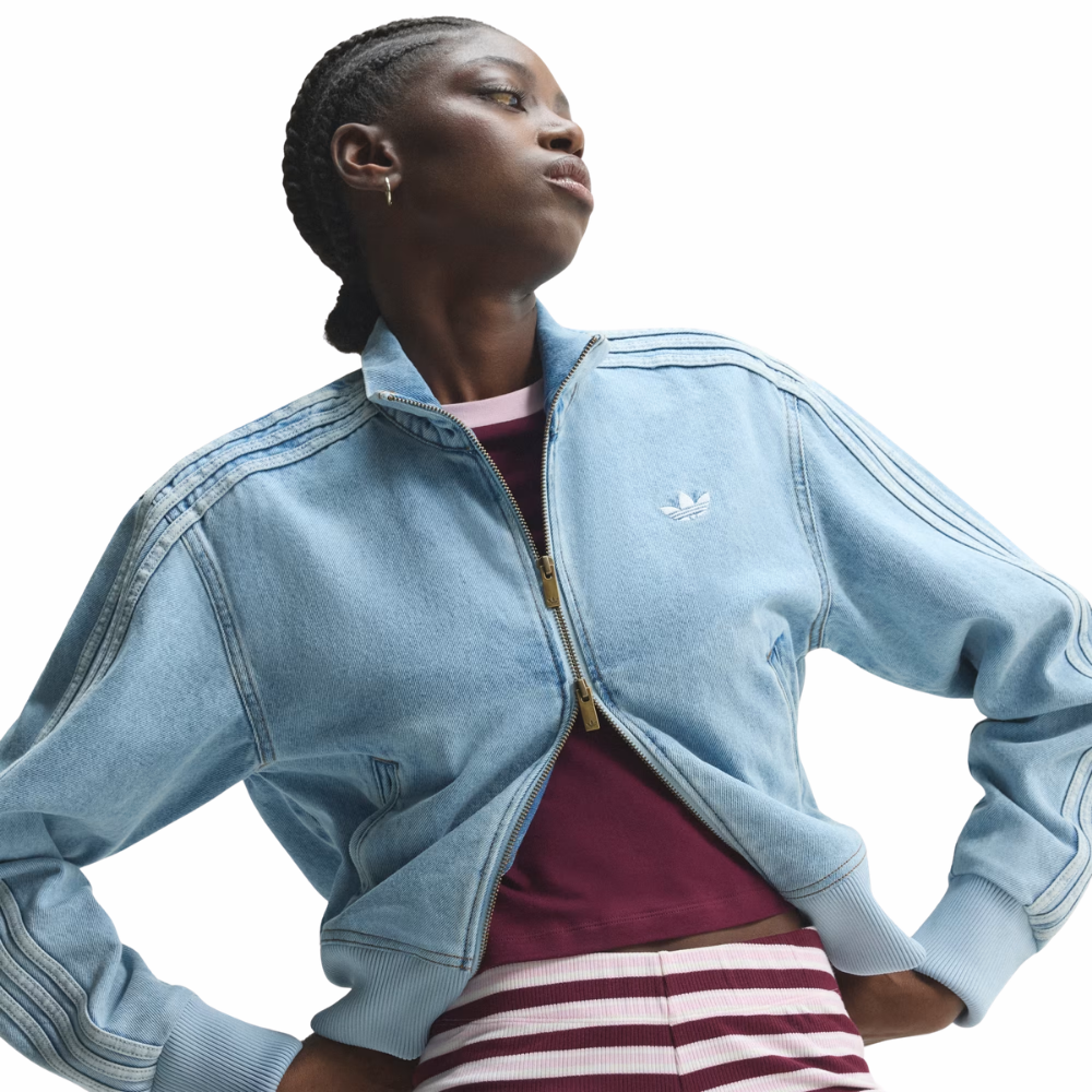 Jaqueta adidas Firebird Denim Tracktop 'Light Denim' Feminina