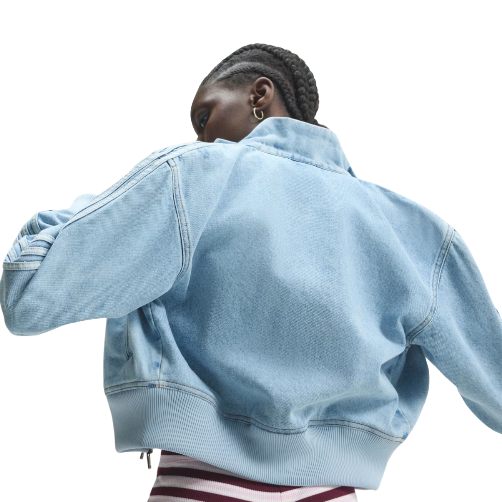 Jaqueta adidas Firebird Denim Tracktop 'Light Denim' Feminina