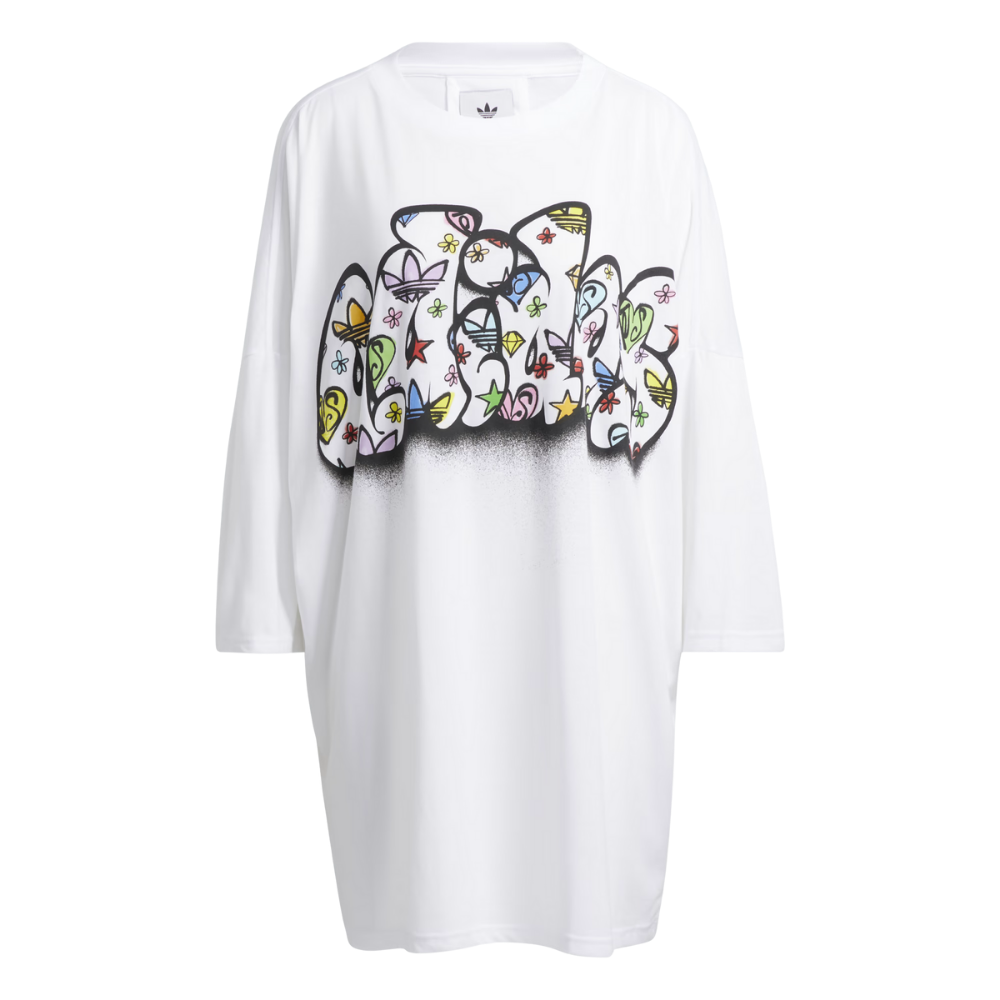 Vestido Camiseta Adidas X Jeremy Scott Firebird Branco Feminino HL6480